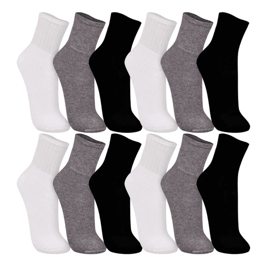 Kit Com 12 Pares De Meias Cano Médio Esportiva Trifil