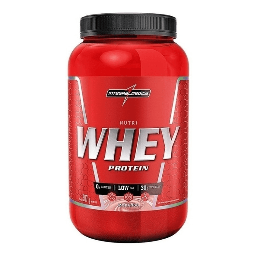 Nutri Whey Protein Morango Pote 900g Integralmédica