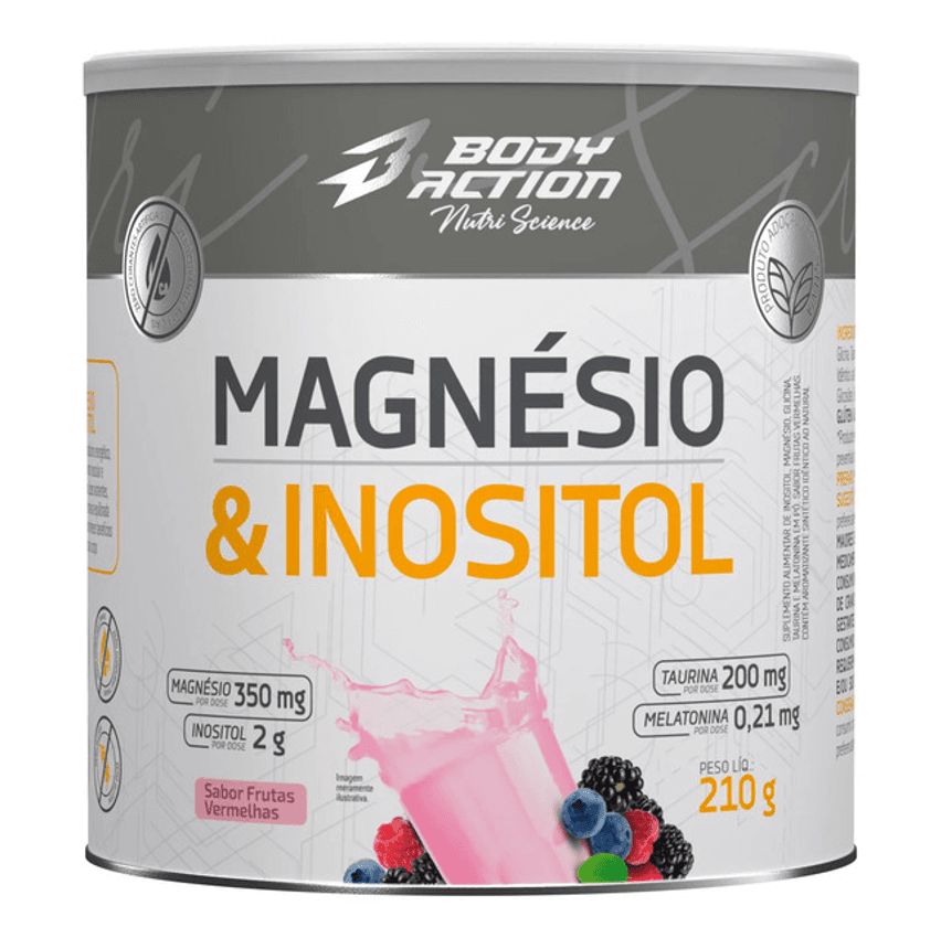 Suplemento Magnésio E Inositol 210g Bodyaction