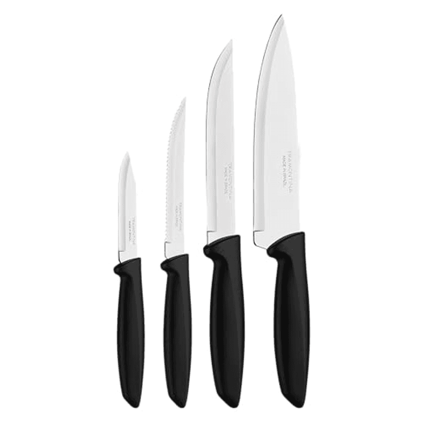 Tramontina JOGO FACAS INOX 4PC PLENUS PRE, Preto